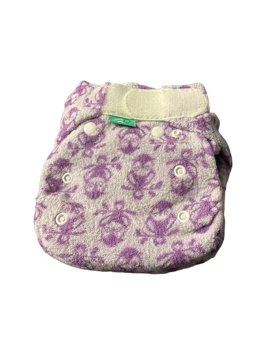 A Purple Cloth Diapers from TotsBots in size 0-3M for neutral. (Front View)