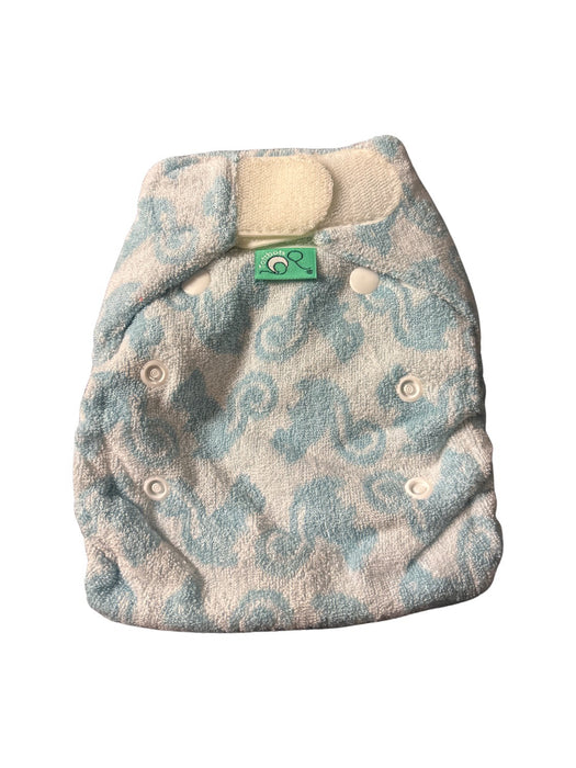 A Blue Cloth Diapers from TotsBots in size 0-3M for neutral. (Front View)
