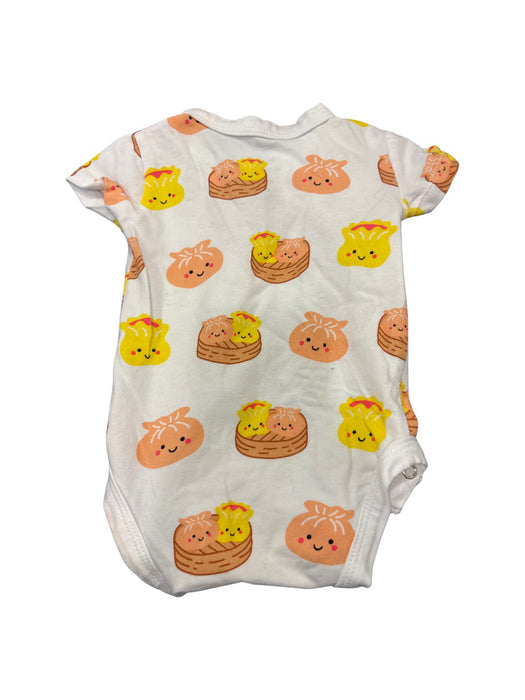 A White Short Sleeve Bodysuits from The Wee Bean in size 0-3M for neutral. (Back View)