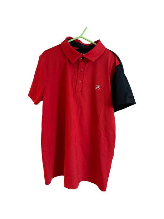 A Red Short Sleeve Polos from Fila in size 10Y for boy. (Front View)