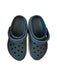 A Navy Slip Ons from Crocs in size 5T for neutral. (Front View)