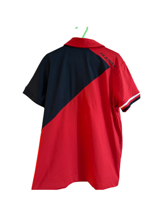 A Red Short Sleeve Polos from Fila in size 10Y for boy. (Back View)