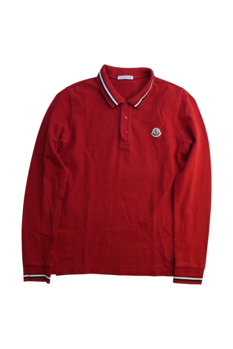 A Red Long Sleeve Polos from Moncler in size 14Y for boy. (Front View)