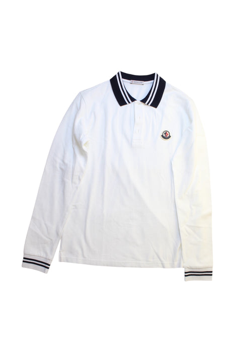 A White Long Sleeve Polos from Moncler in size 14Y for boy. (Front View)
