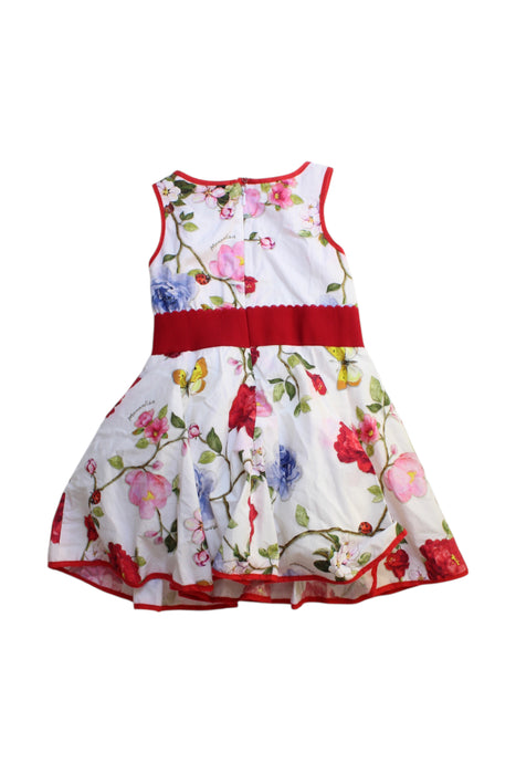 A Multicolour Sleeveless Dresses from Monnalisa in size 2T for girl. (Back View)