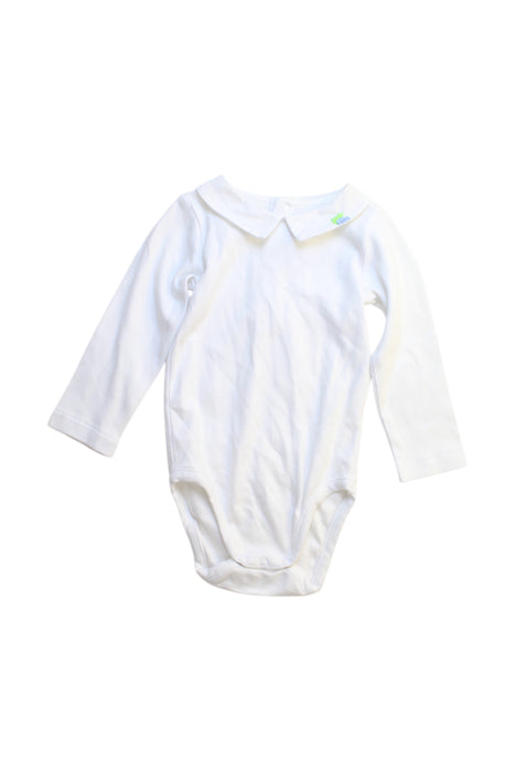 A White Long Sleeve Bodysuits from Jacadi in size 6-12M for girl. (Front View)
