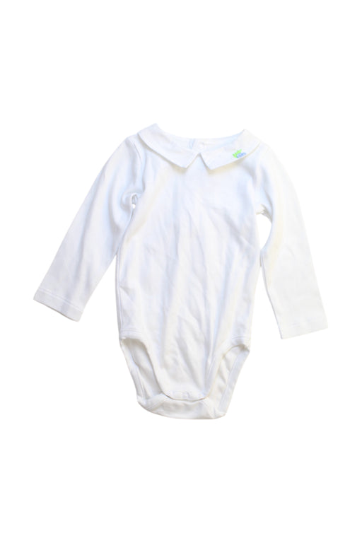 A White Long Sleeve Bodysuits from Jacadi in size 6-12M for girl. (Front View)