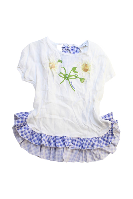 A White Short Sleeve Dresses from Monnalisa in size 3T for girl. (Front View)