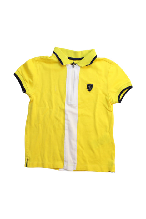 A Yellow Short Sleeve Polos from Ferrari in size 3T for boy. (Front View)