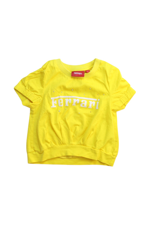 A Yellow Short Sleeve Tops from Ferrari in size 6-12M for girl. (Front View)