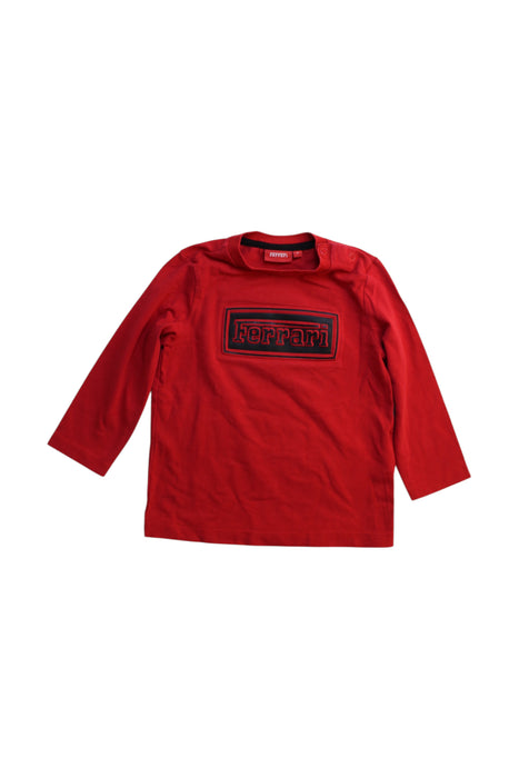 A Red Long Sleeve T Shirts from Ferrari in size 2T for boy. (Front View)