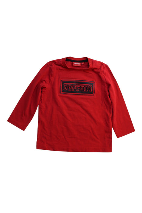 A Red Long Sleeve T Shirts from Ferrari in size 2T for boy. (Front View)