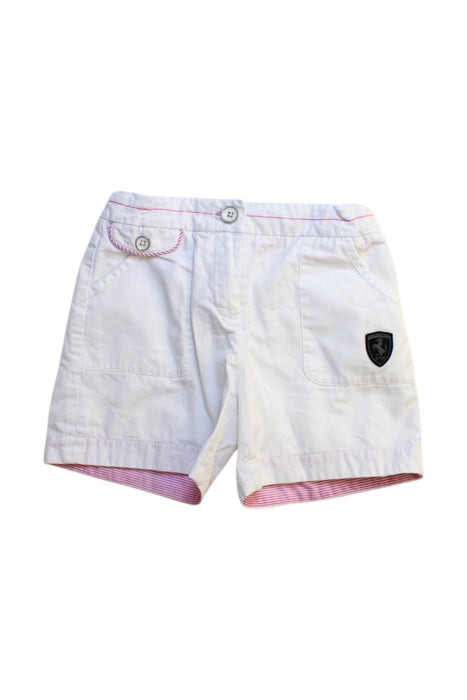 A White Shorts from Ferrari in size 2T for girl. (Front View)