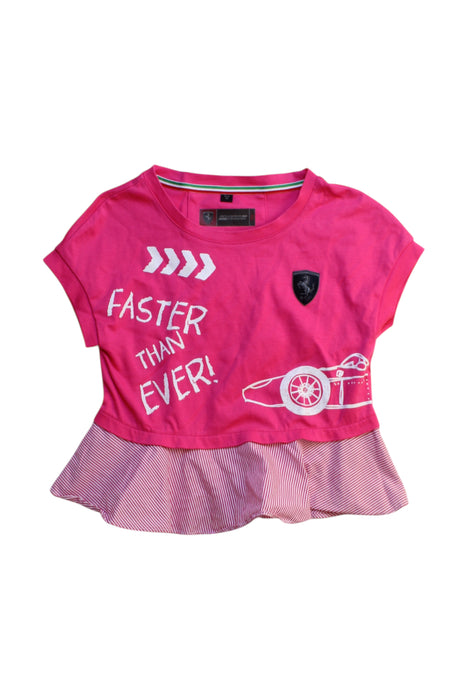 A Pink Short Sleeve Tops from Ferrari in size 6-12M for girl. (Front View)