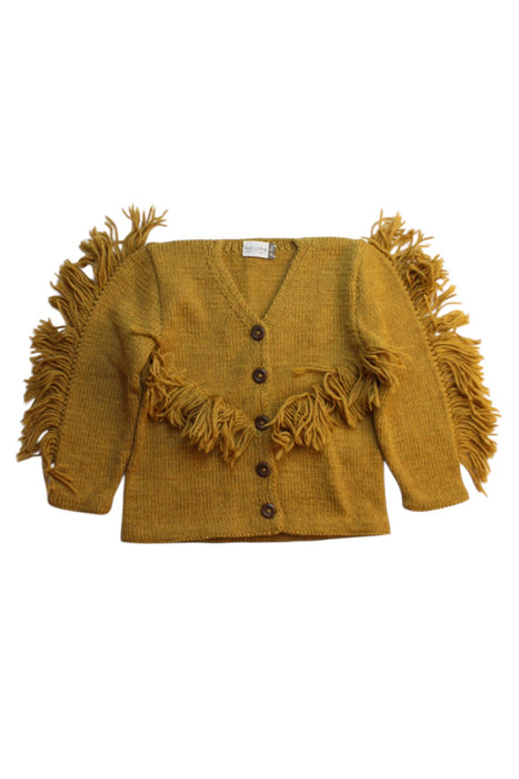 A Yellow Cardigans from Kalinka in size 5T for girl. (Front View)