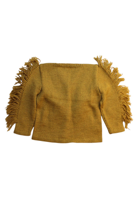 A Yellow Cardigans from Kalinka in size 5T for girl. (Back View)