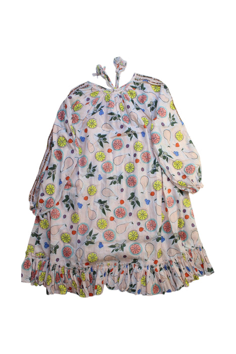 A Multicolour Long Sleeve Dresses from Velveteen in size 8Y for girl. (Back View)