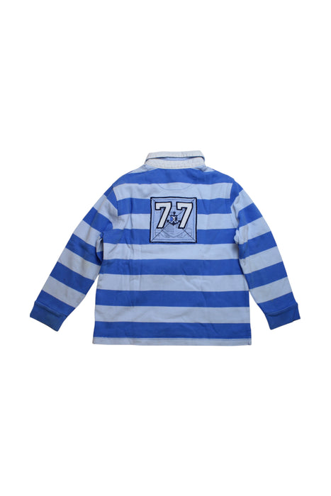 A Blue Long Sleeve Polos from Cyrillus in size 4T for boy. (Back View)