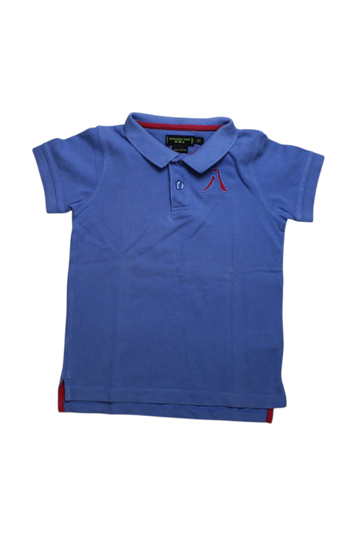 A Blue Short Sleeve Polos from Shanghai Tang in size 4T for boy. (Front View)