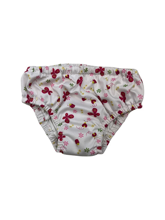 A White Swim Diapers from Charlie Banana in size 18-24M for girl. (Front View)