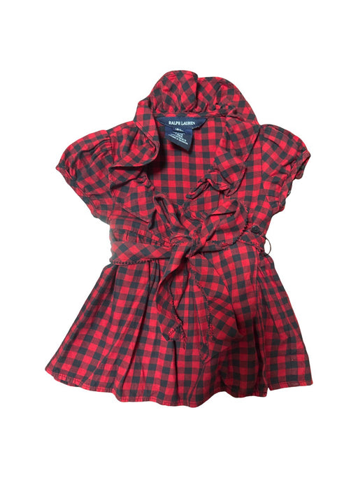A Red Short Sleeve Dresses from Ralph Lauren in size 6-12M for girl. (Front View)