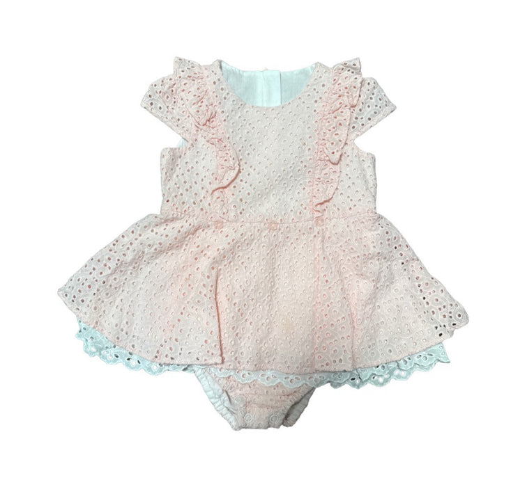 A Pink Sleeveless Rompers from Nicholas & Bears in size 6-12M for girl. (Front View)