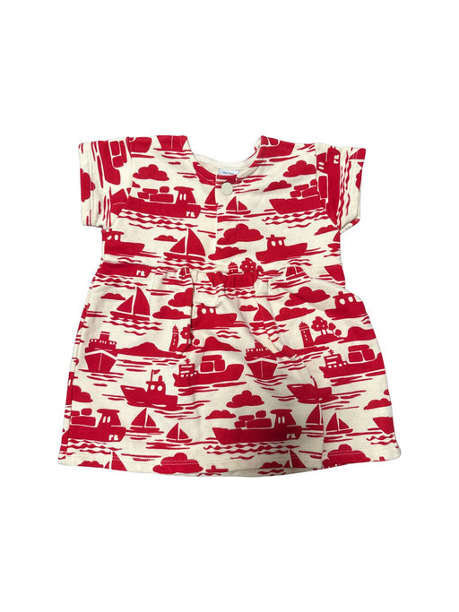 A Red Short Sleeve Dresses from Petit Bateau in size 6-12M for girl. (Front View)