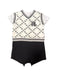 A White Short Sleeve Rompers from Karl Lagerfeld in size 12-18M for boy. (Front View)