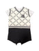 A White Short Sleeve Rompers from Karl Lagerfeld in size 12-18M for boy. (Front View)