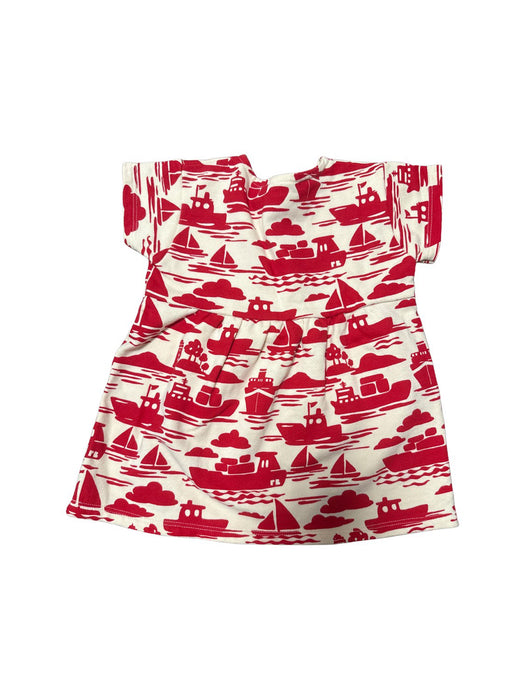 A Red Short Sleeve Dresses from Petit Bateau in size 6-12M for girl. (Back View)