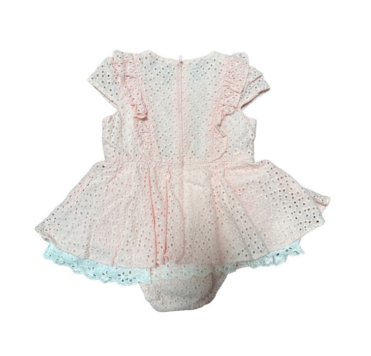 A Pink Sleeveless Rompers from Nicholas & Bears in size 6-12M for girl. (Back View)