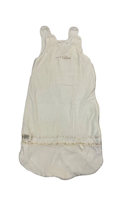 A White Sleepsacs from Natures Purest in size 0-3M for neutral. (Front View)
