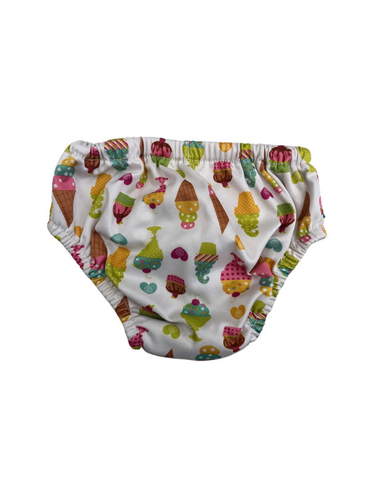A White Swim Diapers from Charlie Banana in size 12-18M for girl. (Back View)