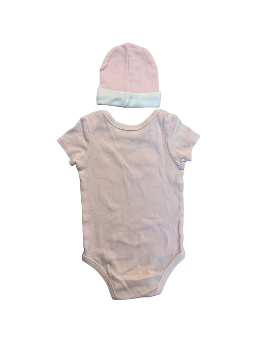 A Pink Short Sleeve Bodysuits from Nike in size 0-3M for girl. (Back View)