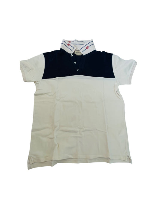 A Navy Short Sleeve Polos from Gucci in size 12Y for boy. (Front View)
