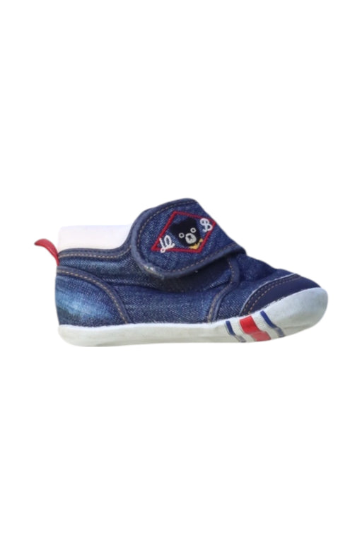 A Blue Booties from Miki House in size 18-24M for boy. (Front View)
