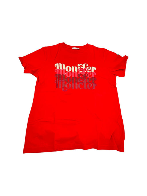 A Red Short Sleeve T Shirts from Moncler in size 14Y for boy. (Front View)