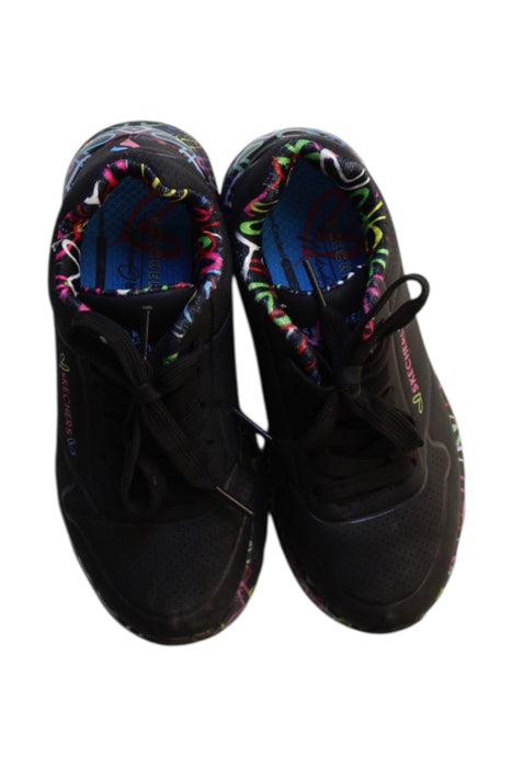 A Multicolour Sneakers from Skechers in size 6T for girl. (Back View)