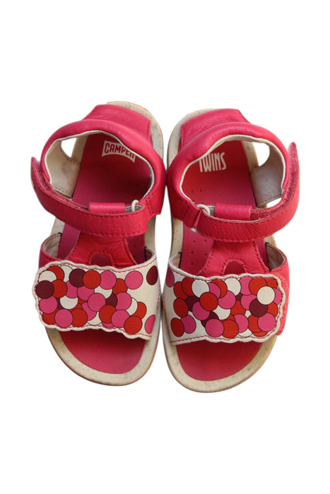 A Pink Sandals from Camper in size 3T for girl. (Back View)