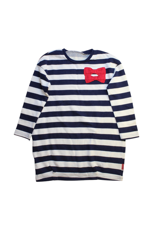 A Navy Long Sleeve Dresses from Mou JonJon in size 6T for girl. (Front View)