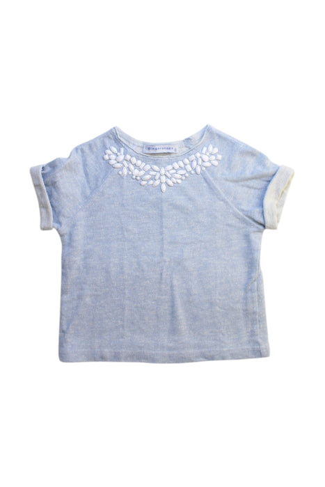 A Blue Short Sleeve Tops from Gingersnaps in size 4T for girl. (Front View)