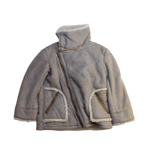 A Grey Coats from Comme Ça Fille in size 5T for girl. (Front View)