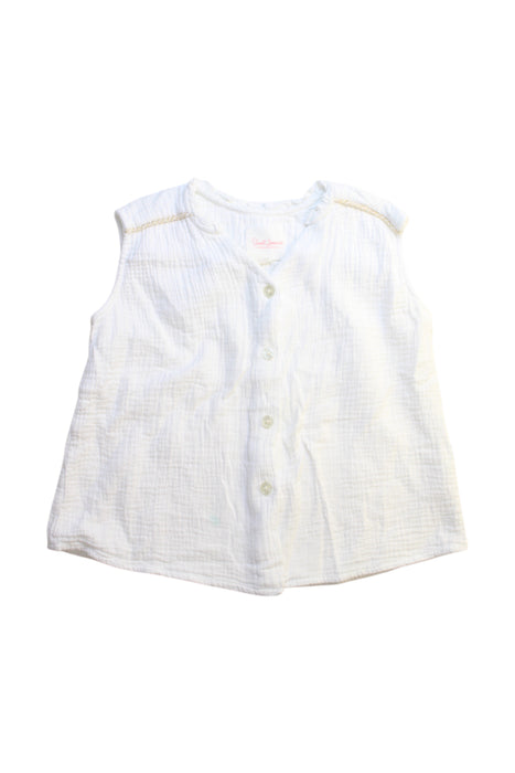 A White Sleeveless Shirts from Sunset Limonade in size 6T for girl. (Front View)