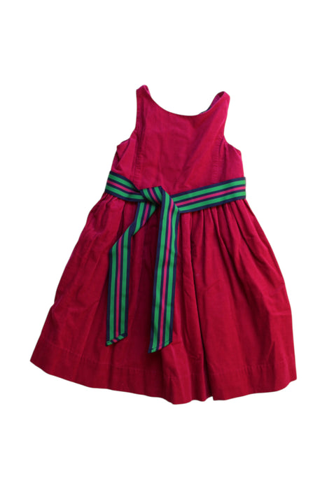 A Red Sleeveless Dresses from Polo Ralph Lauren in size 4T for girl. (Front View)