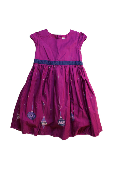 A Purple Short Sleeve Dresses from Jojo Maman Bébé in size 3T for girl. (Front View)