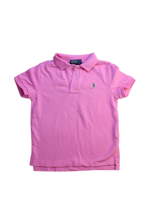 A Pink Short Sleeve Polos from Polo Ralph Lauren in size 3T for girl. (Front View)
