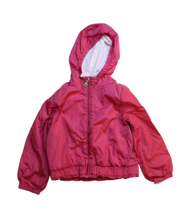 A Pink Lightweight Jackets from Moncler in size 3T for girl. (Front View)