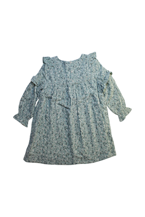 A Blue Long Sleeve Dresses from Nanos in size 5T for girl. (Back View)