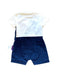 A Blue Short Sleeve Rompers from Nicholas & Bears in size 6-12M for boy. (Back View)