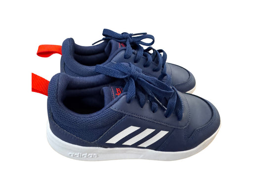 A Navy Sneakers from Adidas in size 7Y for boy. (Front View)